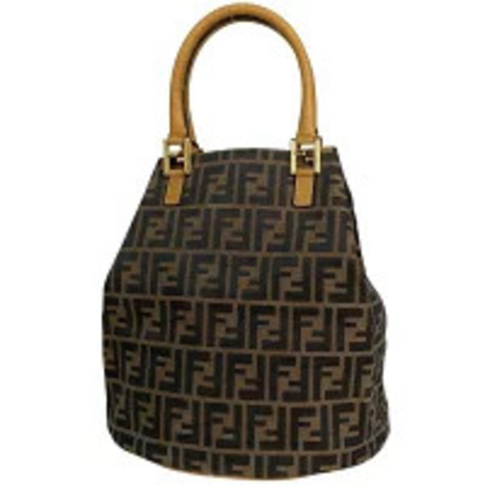 Fendi Zucca handbag tote bag canvas brown
